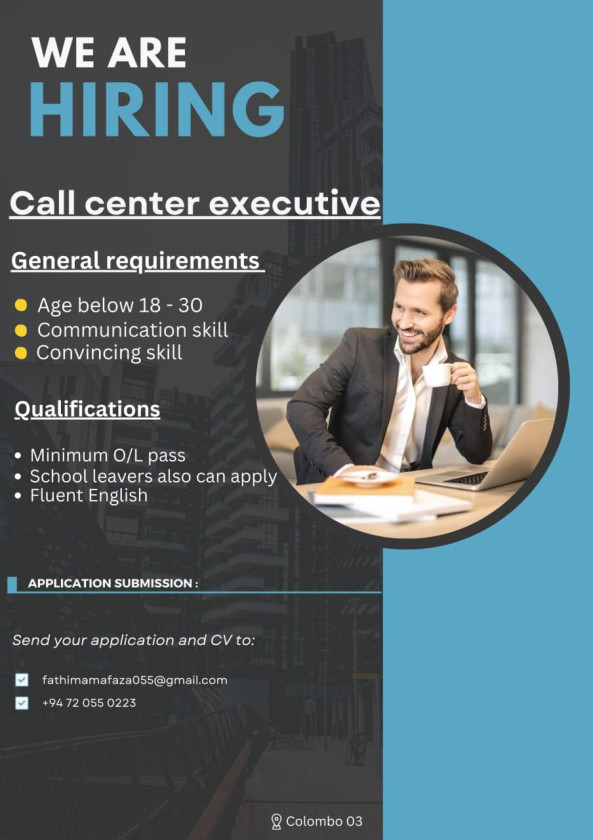 Tele Sales Executive job from plg company in colombo, Sri Lanka