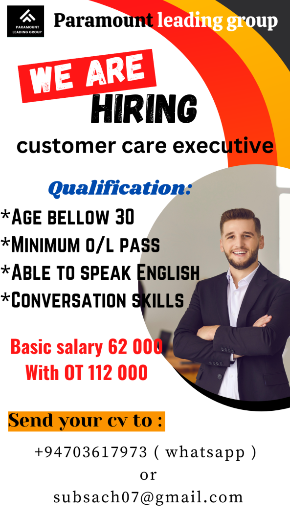 Business development executive job from Paramount leading group in colombo 3, Sri Lanka