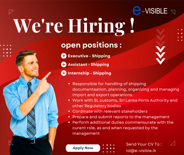 Assistant - Shipping job from E-VISIBLE in Colombo 03, Sri Lanka