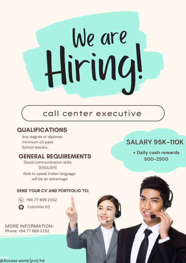 Call Center Executive job from Alg Company in Colombo, Sri Lanka