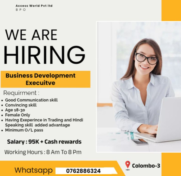 business development executive job from Aw BPO in colombo, Sri Lanka