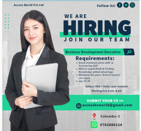 Telesales Executive job from Aw BPO in colombo, Sri Lanka