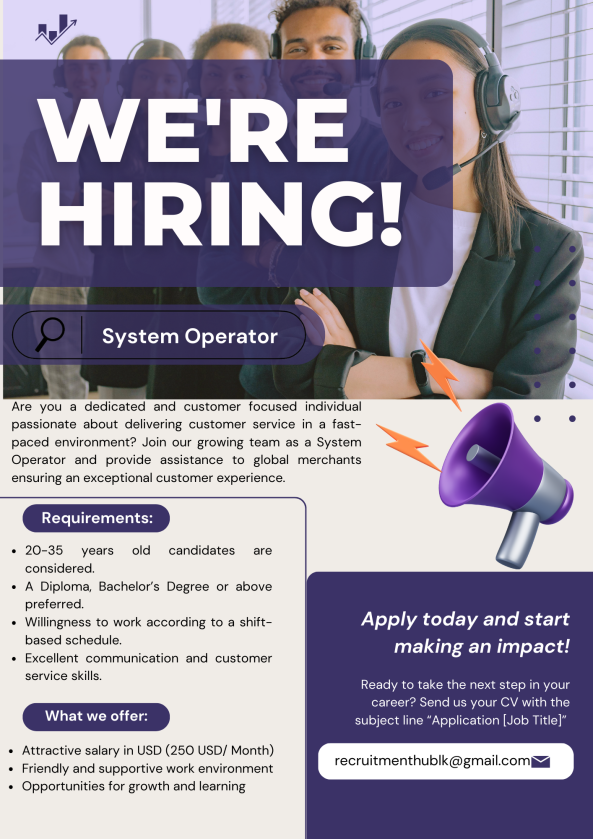 System Operator job from Team CS in Colombo, Sri Lanka
