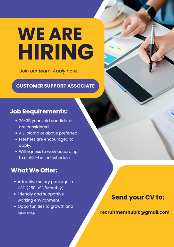 Customer Support Associate job from Team CS in Colombo, Sri Lanka