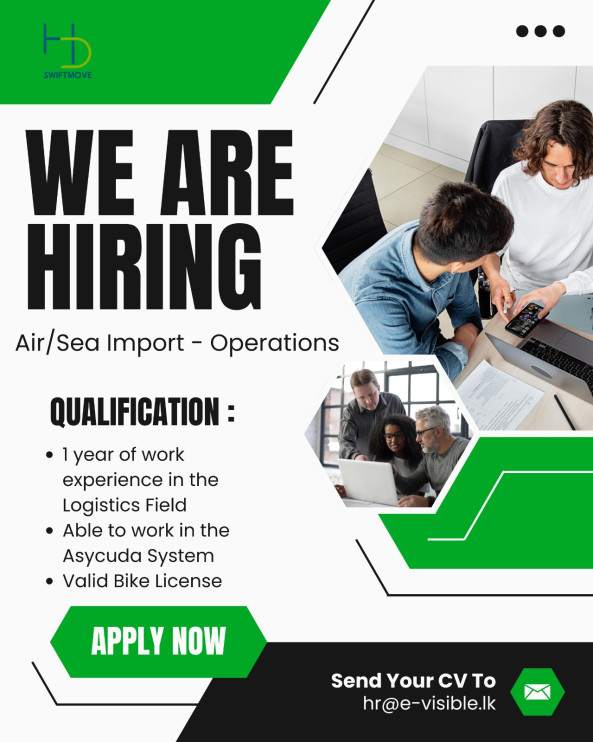 Air/sea import - operations job from E - VISIBLE (PVT) LTD in COLOMBO 03, Sri Lanka