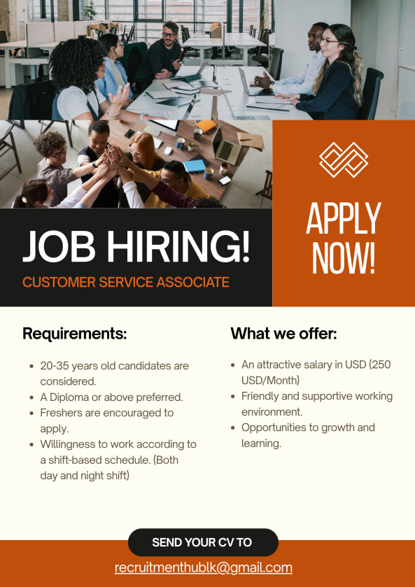 Customer Service Associate job from Recruitment Hub in Colombo, Sri Lanka