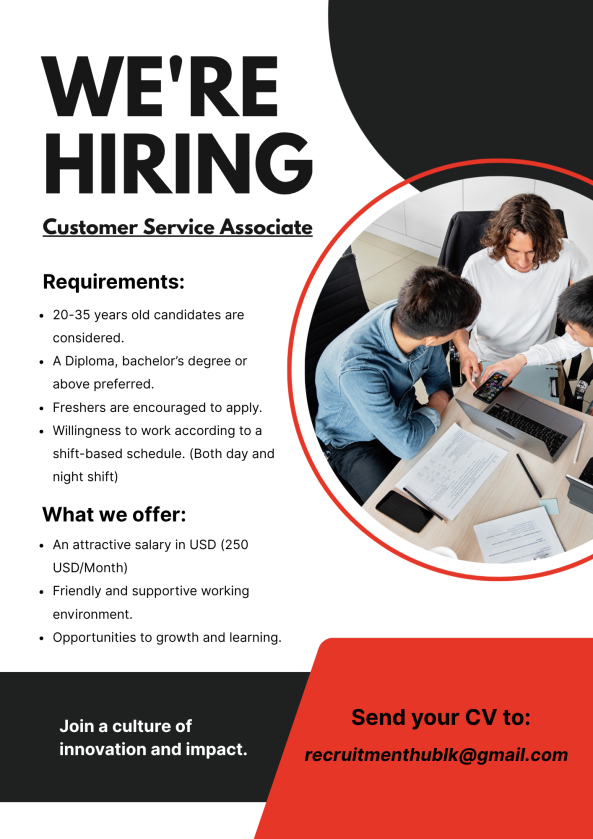 Associate - Customer Service job from Recruitment Hub in Colombo, Sri Lanka