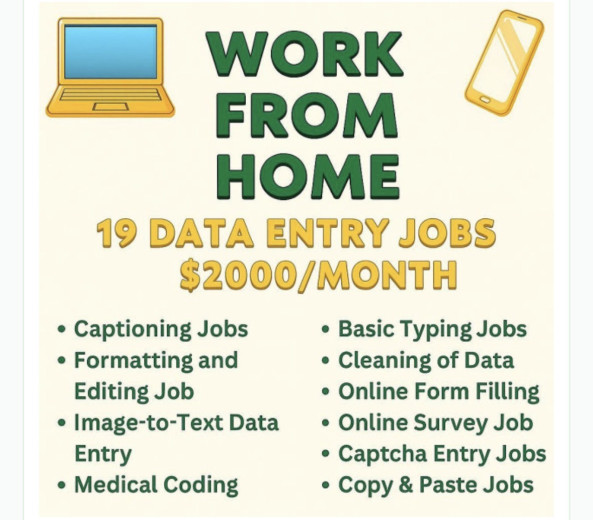 Data entry / Typist Needed job from FREELANCE WORLDWIDE in USA and Sri lanka, Sri Lanka
