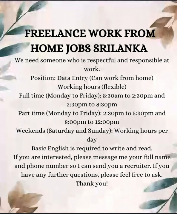 Urgent workers from Sri Lanka job from Telus International in Canada, Sri Lanka