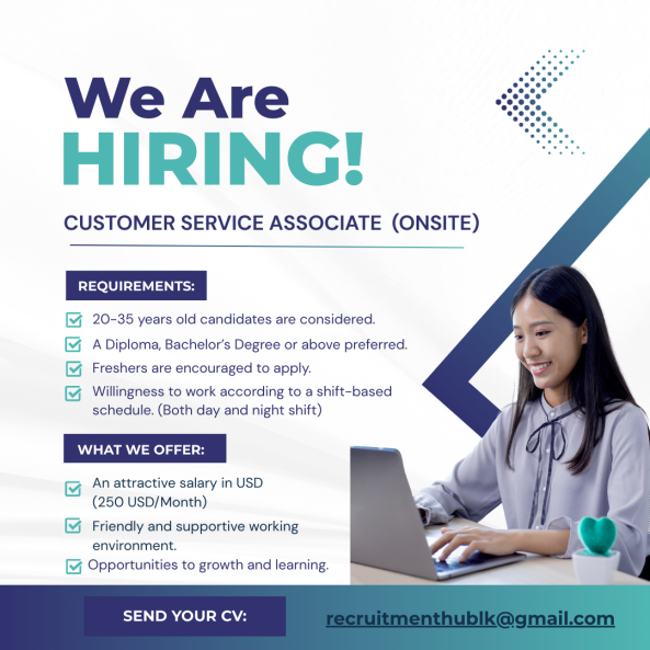Associate - Customer Service job from Recruitment Hub in Colombo, Sri Lanka