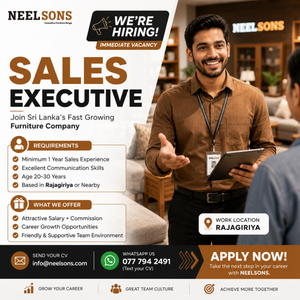 Sales Executive job from Neelsons Pvt Ltd in Moratuwa, Sri Lanka