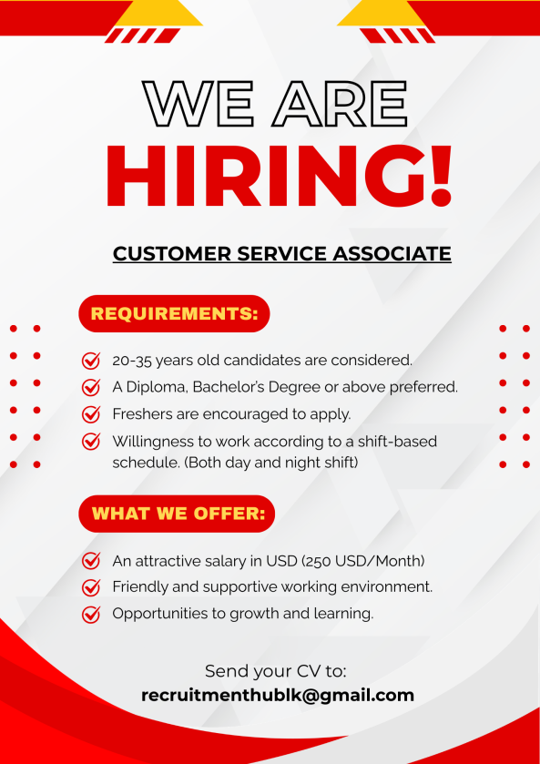 Associate - Customer Service job from Team CS in Colombo, Sri Lanka