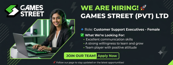 Front Desk Coordinator - Female job from GAMES STREET (PVT) LTD in Colombo 04, Sri Lanka