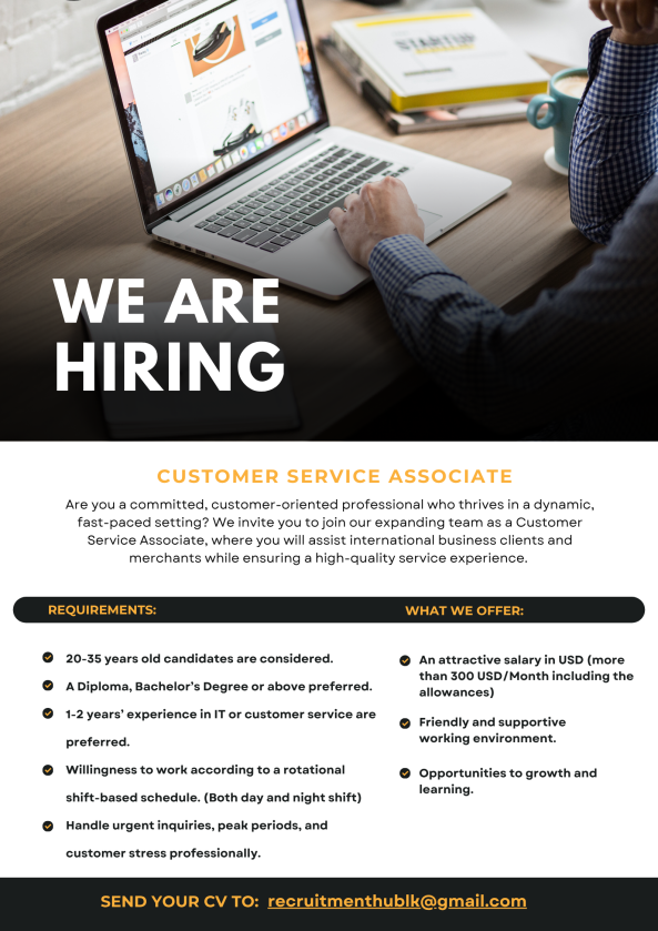 Associate - Customer Service job from CS Recruitment in Colombo, Sri Lanka