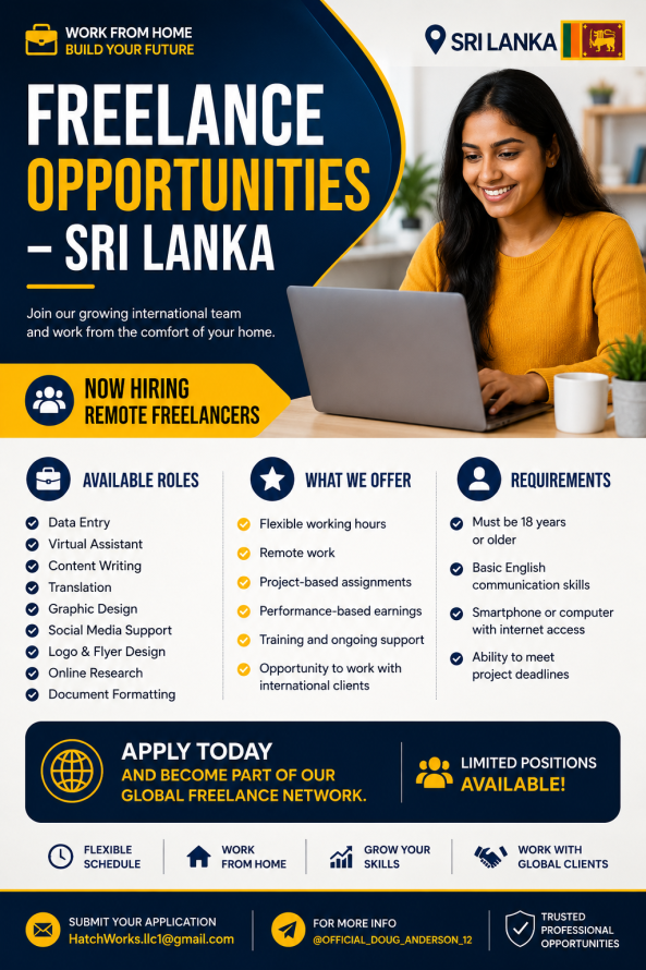 JOB OPPORTUNITY I'M SRI LANKA job from FLEX JOBS in Galle/ Canada, Sri Lanka